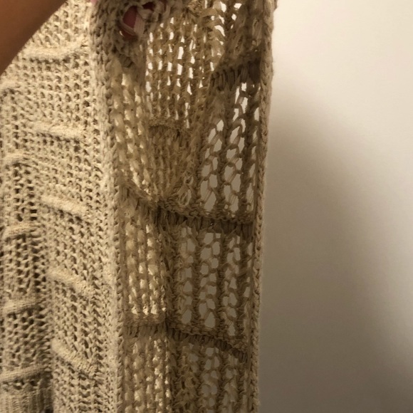 Chico’s Sleeveless Knit Sweater Poncho Tan Top - Picture 6 of 7